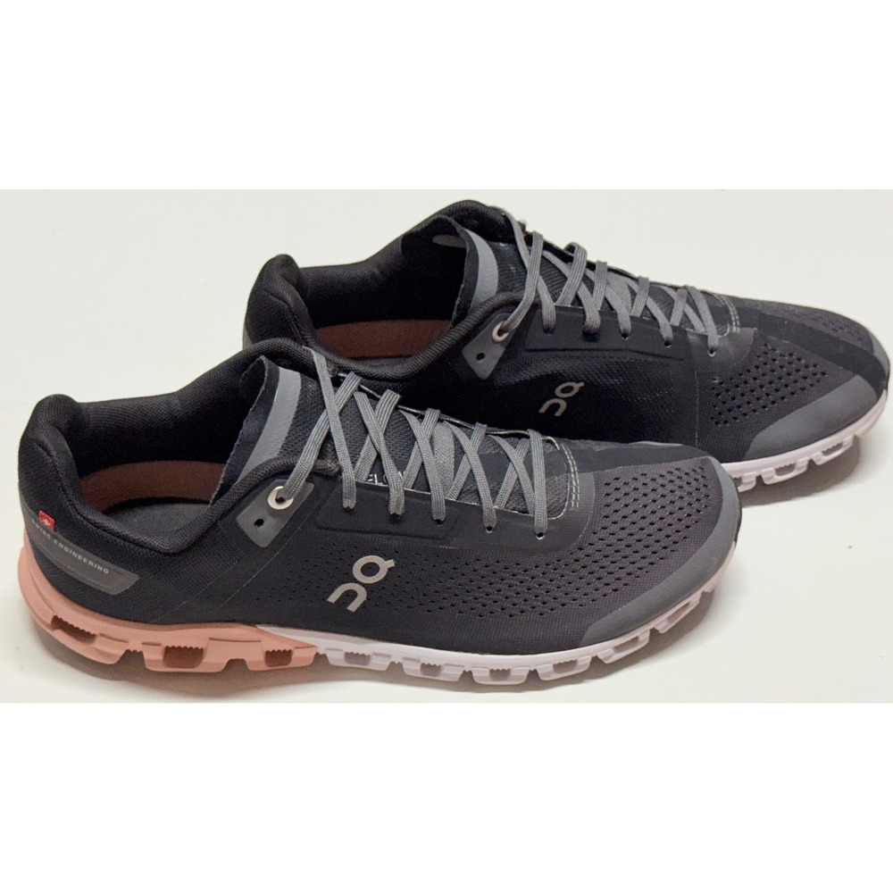 On Cloudflow Black Anthracite Rose Running Shoes Womens 10 35.99234